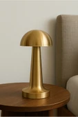 3 Işık Renkli Şarjlı Dim Edilebilir Masa Lambası Gold Kasa Ct-8429 - 5