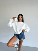 2 iplik bisiklet yaka sweat beyaz f2339 thumbnail 3