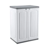 Omnipazar CLK-805 Plastik 2 Kapaklı Çok Amaçlı Banyo Dolabı Demonte Beyaz - 1