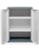 Omnipazar CLK-805 Plastik 2 Kapaklı Çok Amaçlı Banyo Dolabı Demonte Beyaz - 4