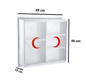 Omnipazar CLK-157 Plastik Büyük İlk Yardım Ecza Dolabı 5 Bölmeli Beyaz - 2