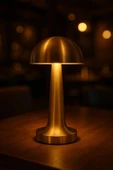 3 Işık Renkli Şarjlı Dim Edilebilir Masa Lambası Gold Kasa Ct-8429 - 1
