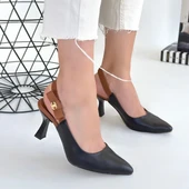 Toran Siyah Cilt Topuklu Ayakkabı thumbnail 4