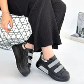 Nino Siyah Cilt Cırt Cırtlı Spor Ayakkabı thumbnail 4