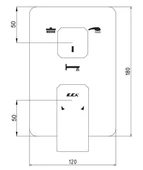 ECA Tiera Ankastre Banyo Bataryası Sıva Üstü 3 Yollu Mat Siyah, 102167335C1-K - 2
