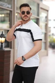 Erkek şerit Detaylı Kısa Kollu T-shirt thumbnail 2