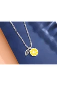Limon Figürlü 925 Ayar Gümüş Kadın Kolye Sevgiliye Hediye Trend - 3