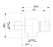 ECA Duş Çıkış Dirseği, Mat Siyah, 102199603C1 - 2