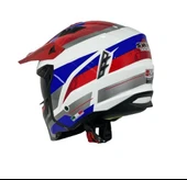 Sway X1-X Seul Track Modüler Full Face Çene Sökülebilen Motosiklet Kaskı XL Beden Beyaz Kırmızı thumbnail 4