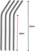 Çelik Pipet Paslanmaz Çelik Metal Meşrubat Pipeti Ve Pipet Temizleme Fırçası Seti 5 Parça - 2