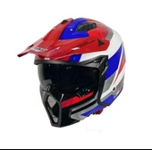 Sway X1-X Seul Track Modüler Full Face Çene Sökülebilen Motosiklet Kaskı XL Beden Beyaz Kırmızı thumbnail 3