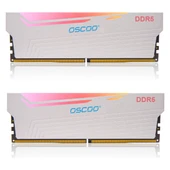 Oscoo White Radiantx R500 RGB 32GB (2X16) 6000MHZ CL46 DDR5 1.35V Ram thumbnail 1