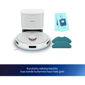 Philips XU2100/20 2000 Serisi Islak Kuru Moplu İstasyonlu Robot Süpürge, HomeRun Uygulaması, LDS Radar Navigasyon, Beyaz, thumbnail 8