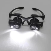 Gözlük Modeli 10x 15x 20x 25x Lens,2led Işıklı,büyüteç - 2