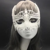 Beyaz Renk Dantel Kesim Dantel İşlemeli Balo Parti Maskesi 1 No thumbnail 4