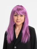 Rose Pembe Renk Düz Kesim Uzun Parti Peruğu Takma Saç - 1
