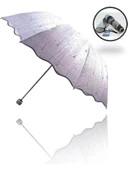 Yağmur Damlası Desenli Gri Şemsiye - 1