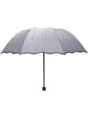 Yağmur Damlası Desenli Gri Şemsiye - 4