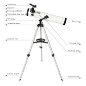 76x700 Profesyonel Uzay Aynalı Teleskopu thumbnail 5