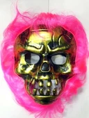 Cadılar Bayramı Pembe Saçlı Maske - 1