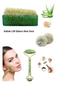 3'lü Doğal Set Kabak Lifli Aloe Vera Sabun Peeling Taşı Yüz Masaj Aleti - 1