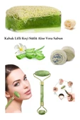 3lü Set Doğal Kabak Lifli Keçi Sütlü Aloe Vera Sabun Doğal Peeling Ruşur Taşı Yüz Masaj Aleti - 1