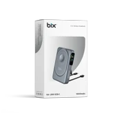Bix TPB16 10000 mAh Hızlı Şarj MagSafe 6 sı 1 Arada OLED Ekranlı Kablosuz Powerbank Gri thumbnail 7