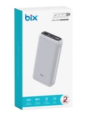 Bix PB204 20000mAh USB-A 22.5W ve Type-C PD 20W Çift Çıkışlı LED Ekranlı Powerbank Beyaz thumbnail 8