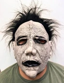 Siyah Saçlı Michael Myers Lateks Yüze Tam Yapışan Et Maske Korku Maskesi thumbnail 3
