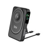 Bix TPB16 10000 mAh Hızlı Şarj MagSafe 6 sı 1 Arada OLED Ekranlı Kablosuz Powerbank Siyah thumbnail 1