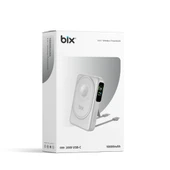 Bix TPB16 10000 mAh Hızlı Şarj MagSafe 6 sı 1 Arada OLED Ekranlı Kablosuz Powerbank Beyaz thumbnail 6