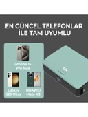 Bix PB106 10000mAh PD20W Type-C USB-A SCP 22.5W Çift Çıkışlı LED Göstergeli Kauçuk Kaplama Cep Boy Mini Powerbank Yeşil thumbnail 3