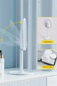 Tilbe Home LED Işıklı Dokunmatik USB Masaüstü Yuvarlak Makyaj Aynası 3 Renkli Işıklı Ayarlanabilir Still Ayna thumbnail 4
