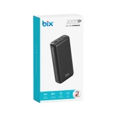 Bix PB204 20000mAh USB-A 22.5W ve Type-C PD 20W Çift Çıkışlı LED Ekranlı Powerbank Siyah thumbnail 4
