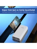 Bix PB204 20000mAh USB-A 22.5W ve Type-C PD 20W Çift Çıkışlı LED Ekranlı Powerbank Beyaz thumbnail 6