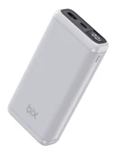 Bix PB204 20000mAh USB-A 22.5W ve Type-C PD 20W Çift Çıkışlı LED Ekranlı Powerbank Beyaz thumbnail 1