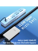 Bix BXPB107 10000mAh 20W PD Type-C ve USB-A QC 22.5W Çift Çıkışlı LED Ekranlı Hızlı Şarj Powerbank Beyaz thumbnail 5