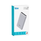 Bix BXPB107 10000mAh 20W PD Type-C ve USB-A QC 22.5W Çift Çıkışlı LED Ekranlı Hızlı Şarj Powerbank Beyaz thumbnail 4