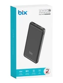 Bix BXPB107 10000mAh 20W PD Type-C ve USB-A QC 22.5W Çift Çıkışlı LED Ekranlı Hızlı Şarj Powerbank Siyah thumbnail 6