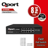 QPORT Q-POE8M 8 PORT 10/100 + 2 PORT 10/100/1000 U - 1