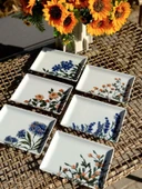 Porland Flower Garden 6 Kişilik Kare Pasta Tabağı 18x13CM 04PPO000225 - 3