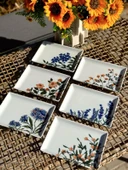 Porland Flower Garden 6 Kişilik Kare Pasta Tabağı 18x13CM 04PPO000225 - 5