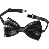 Gece Işıltısı Siyah Payetli Pullu Papyon 7x2 Cm thumbnail 3