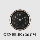 Dekoratif Duvar Saati Bakır Renk Çerçeve 36 CM thumbnail 3