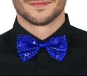 Gece Işıltısı Mavi Payetli Pullu Papyon 7x2 Cm thumbnail 2