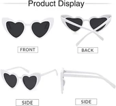 Beyaz Renk Kalp Gelin Düğün Gözlüğü 15x5 Cm thumbnail 3