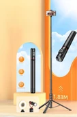 C10 Çok Amaçlı Tripod Kumandalı Selfie Çubuğu 183 Cm Siyah - 2