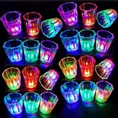 Renkli Led Parlayan Fiber Optik Glow Işıklı Bardak 5,5 X 5,5 Cm 1 Adet - 3