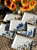 Porland Flower Garden 6 Kişilik Kare Pasta Tabağı 18x13CM 04PPO000225 - 6