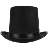 Yetişkinler İçin Siyah Renk Ringmaster Sihirbaz Şapkası Silindir Şapka thumbnail 6
